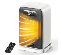 FLANUR Electric Heater, 1500W Portable Heater for Home with Thermostat, Silent PTC Ceramic Space Heater with 4 Modes, 70° Oscillation, 12H Timer & Remote, Digital Display, Fan Heater for Bedroom-White