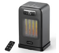 FLANUR Electric Heater, 1500W Portable Heater for Home with Thermostat, Silent PTC Ceramic Space Heater with 4 Modes, 70° Oscillation, 12H Timer & Remote, Digital Display, Fan Heater for Bedroom-Black