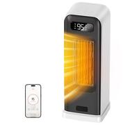 FLANUR Electric Heater, Smart Portable 1500W Energy Efficient Space Room Heater, Tower Fan Heater with WiFi & Voice Control, 12H Timer, Overheat & Tip Over Protection, White, 1 Pack + 4 Modes