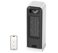 FLANUR Electric Heater, Smart Portable 1500W Energy Efficient Space Room Heater, Tower Fan Heater with WiFi & Voice Control, 12H Timer, Overheat & Tip Over Protection, White, 1 Pack + 4 Modes