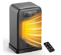 FLANUR Electric Heaters for Home, 1500W Energy Efficient Quiet Space Heater with Programmable Thermostat, Remote Control, 12H Timer, ECO Mode & 70° Oscillation for Office, Bedroom, 26cm, Black