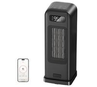 FLANUR Electric Heaters for Home, Smart Portable 1500W Energy Space Room Heater, Tower Fan Heater with WiFi & Voice Control, 12H Timer, Overheat & Tip Over Protection, Matte Black, 1 Pack + 4 Modes