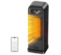 FLANUR Electric Heaters for Home, Smart Portable 1500W Energy Space Room Heater, Tower Fan Heater with WiFi & Voice Control, 12H Timer, Overheat & Tip Over Protection, Matte Black, 1 Pack + 4 Modes