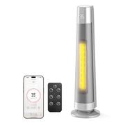 FLANUR Indoor Electric Space Heaters, 2000W PTC Ceramic Heater with APP & Remote Control, 70° Oscillation for 220 sq.ft, 3 Heat Modes & 12H Timer, 45dB Space Heaters for Office & Home Use (Silver)