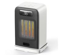 FLANUR Portable Space Heater with Thermostat, 1500W PTC Ceramic Fast Heating & ECO Mode - 2-in-1 Heater Fan, Remote, Digital Display, 12H Timer, Under 35dB Quiet Indoor Space Heater-White