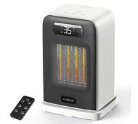 FLANUR Portable Space Heater with Thermostat, 1500W PTC Ceramic Fast Heating & ECO Mode - 2-in-1 Heater Fan, Remote, Digital Display, 12H Timer, Under 35dB Quiet Indoor Space Heater-White