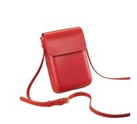 Flap Crossbody Bags Women Mini PU Leather Shoulder Purses And Handbags For Girls Ladies Phone Simple Solid Bag(Red)