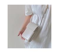 Flap Crossbody Bags Women Mini PU Leather Shoulder Purses and Handbags for Girls Ladies Phone Simple Solid Bag(White)