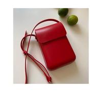 Flap Crossbody Bags Women Mini PU Leather Shoulder Purses and Handbags for Girls Ladies Phone Simple Solid Bag(Red)