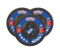 Flap Disc Zirconium Set, 115mm, 80 Grit Abrasive for Metal & Wood, 3pcs