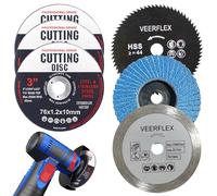 Flap Discs, 6Pcs Thin Stainless Steel Cutting Discs, 76 x 1.2 x 10mm Metal Slitting Discses Angle Grinder Wheel Set for Cutting Metal Stone Wood Plastic Grinding
