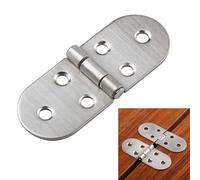 Flap Hinge for Folding Tables Sewing Machine Desks - 180° Foldable Flip-top Positionable Door Hinge Pure Copper or Stainless Steel 70x30mm / 80x31mm 2-piece Set with Screws(1Pcs Stainless Steel)