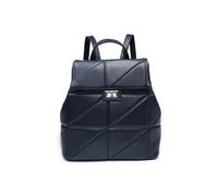 Flap Quilted Pattern Twist Metal Lock Backpack JFY Blue One Size