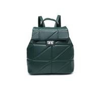 Flap Quilted Pattern Twist Metal Lock Backpack JFY Dark Green One Size