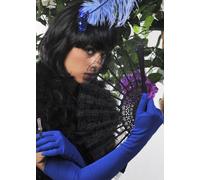 Flapper Girl 1920s Black Lace Fan