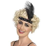 Smiffy's Flapper Headband 44662 – 1920s Fancy Dress Accessory – Black – One Size