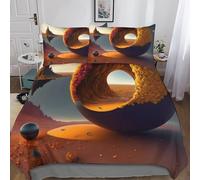flapperons Autumn on Mars Duvet Cover 3D Print Quilt Cover Comforter Covers for with Zipper Closure Bedding Set with Pillow Cases Soft Microfiber 3 Pieces Double(200x200cm)