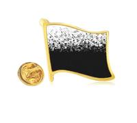 Flappg White Music Notes Black Golden Metal Flag Lapel Pin Badge