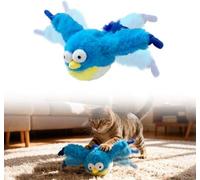 Flapping Bird Cat Toy Automatic Interactive with Chirping Sound, USB Rechargeable Motion Activated & Catnip for Indoor Cats to Bite Play - Detachable Washable Cover blue