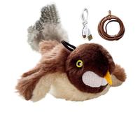 Flapping Bird Cat Toy - Flapping Wings Sparrow Cat Toy | Realistic Plush Animal Kitten Enrichment Game for Exercise Chasing Hunting Stimulation Indoor Play