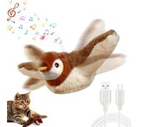 Flapping Bird Cat Toy, Interactive Cat Toys, Rechargeable Automatic Flapping Wings Chirping Bird Chase Cat Toy for Indoor Cats, Realistic Birds Plush Toy for Kittens to Chase Bite Chew and Kick