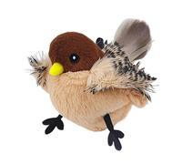 Flapping Bird Cat Toy - Interactive Plush Sparrow/Snowy Owl With Chirping Sound | Automatic Motion Sensor Moving Wings Kitten Electronic Hunting Simulation Gift For Indoor Cats Exercise & Mot