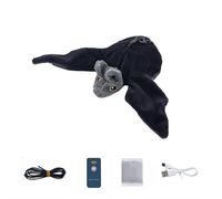 Flapping Bird Cat Toy - Rechargeable Plush Owl/chick/bat with 3 Flight Modes & Chirping Sounds; Soft Flannel, Usb-powered, Mimics Real Bird Movement to Engage Cats Indoors (bat)