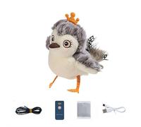 Flapping Bird Cat Toy - Rechargeable Plush Owl/chick/bat with 3 Flight Modes & Chirping Sounds; Soft Flannel, Usb-powered, Mimics Real Bird Movement to Engage Cats Indoors (owl)