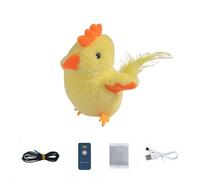 Flapping Bird Cat Toy - Rechargeable Plush Owl/chick/bat with 3 Flight Modes & Chirping Sounds; Soft Flannel, Usb-powered, Mimics Real Bird Movement to Engage Cats Indoors (chick)
