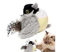 Flapping Bird Pets Toy - Indoor Cats Birds | Automatic Flapping Wings Sparrow | Motion Activated Toy Pet Boredom Relief Fun | Interactive Play With Sound For Adults Family Kids Friends Accessory