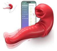 Flapping Tongue Vibrator Adult Sex Toys, APP Remote Control Sex Toy with 10 Flapping & 10 Vibration Modes, G Spot Clitoral Stimulator Pleasure Tool Vibrator Tongue Dildo Sex Toys4couples Men & Women