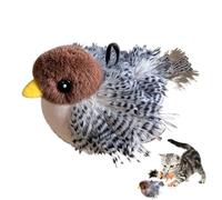 Flappy Bird Cat Toy, Cute Flapping Wings Bird Toy, Interactive Cat Exercise Toy, Catnip Toys for Cats, Touch Activated Kitten Toy, Sandpiper Chirp Tweet Sound, Bird Sound Cat Toy, Fun Interactive Cat