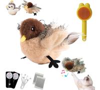 Flappy Bird Cat Toy, Flapping Bird Cat Toy, Simulated Chirping Birds Cats Toys Flapping Wings, Rechargeable, Interactive Catnip Toys for Indoor Kittens for All Breeds Cats Kicker (Sparrow,1PC)