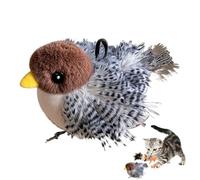 Flappy Bird Cat Toy, Flappy Cat Toy, Flapping Bird Cat Toy, Touch Activated Flappy Bird Interactive Cat Toy, Built-in Catnip, Chirping Bird Cat Toy Flapping Wings, Live Chirping, 6 Voices