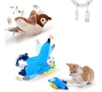 Flappy Bird Cat Toy,Interactive Chirping & Flapping Wings Bird Toy for Cats & Dogs,Flying, Vibrating, and Chirping Bird Toy with Realistic Movements to Satisfy Hunting Instincts (Mix)