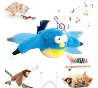 Flappy Chase-Flapping Bird Cat Toy, Cat Bird Toy Flapping, Interactive Chirping Flapping Bird Cat Toy, Interactive Flappy Bird Cat Toy, Can Move Its Wings, Make Bird Sounds (D, Without remote control)
