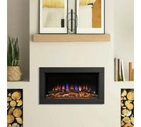 Flare Avella Wall Mounted Inset Electric Fire - Black, 2Kw Heater, Multiple Flame Effects, Thermostatic Control, Remote Included