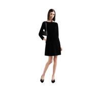 Flared Chenille Dress with Ribbing - female - Emporio Armani - Short Dresses - Black - M - Dresses M