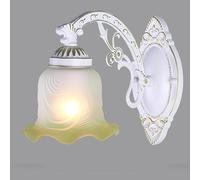 Flared Flower Glass Wall Light Gold White Rustic Vintage Wall Sconce Classic European Style Retro Metal Wall Lamp Modern Creative Gradient Glass Wall Light E27 Living Room Antique Sconces -66