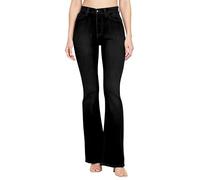 Flared Jeans for Women, Ladies High Waisted Stretch Bell Bottom Trendy Bootcut Jeans Legging UK Black