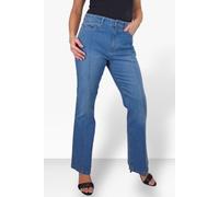 Flared Jeans with Pintuck Seam Detail Paulo Due Mid Blue 18