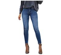 Flared Jeans Women Mid Waisted Denim Button Stretch Slim Pants Calf Length Jeans Womens High Waisted Jeans Jeans Trousers Women (Sky Blue, XL)