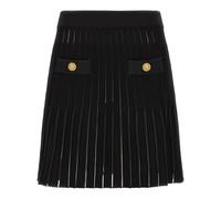 Flared Knit Mini Skirt - female - Balmain - Short Skirts - Black - 2XS - Skirts 2XS