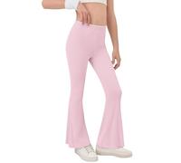 Flared Leggings for Girls High Waist Stretchy Casual Dance Yoga Skinny Flare Trousers Teens Solid Color Lightweight School Sports Cycling Bell Bottom Tights