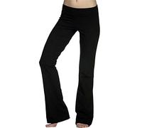 Flared Leggings Womens Elasticated High Waist Yoga Leggings Tummy Control Butt Lifting Gym Pants Stretchy Skinny Fit Wide Leg Trousers Casual Buttery Soft Bootleg Pants Workout Yoga Gym Activewear