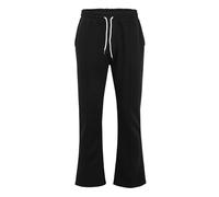 Flared Trousers for Men Elasticated Waist Joggers Bottoms Casual Lightweight Stretch Athletic Gym Workout Pants with Pockets, Black, M