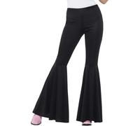 Smiffys Flared Trousers, Ladies, Black , 1960's Groovy Fancy Dress, 1960s Dress Up Costumes