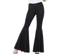 Smiffys Flared Trousers, Ladies, Black , 1960's Groovy Fancy Dress, 1960s Dress Up Costumes