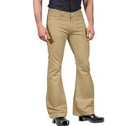 Flared Trousers Men's 70s Disco Suit Trousers Men's Slim Fit Casual Trousers Lightweight Work Trousers Plain Cargo Trousers Vintage Fabric Trousers Casual Stretch Trousers Classic Party Flared