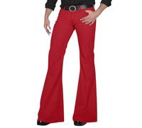 Flared Trousers Men's 70s Trousers Men's Vintage Wide Leg Carnival Disco Trousers Men's Flare 70s Carnival Disco Outfits Flared Trousers Men's Flared Trousers Leg Vintage Punk Straight Leg, red, L